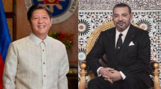 جلالة الملك محمد السادس والرئيس فرديناند روموالديز ماركوس جونيور يتبادلان التهنئة بمناسبة حلول الذكرى ال 50 لإقامة العلاقات الدبلوماسية بين المغرب والفليبين